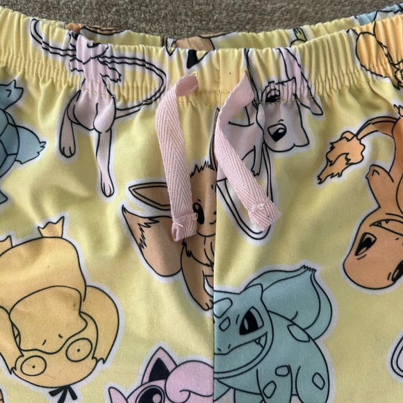 Pokémon Girls Pajama Set Size M (7/8) Yellow Button-Up Short Sleeve 2PC - Picture 7 of 9